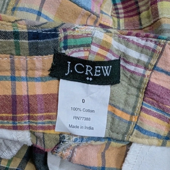 J Crew Plaid Patchwork Mini Skirt 0 S Artsy Boho Preppy sk1 - Picture 2 of 7